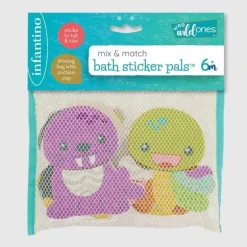Infantino - Wee Wild Ones Mix &amp; Match Adesivos de banho Amigos