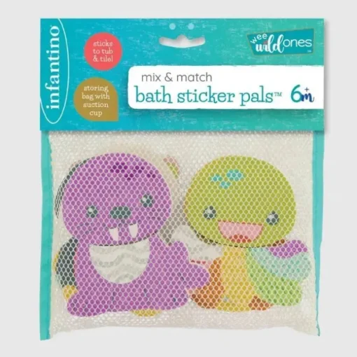 Infantino - Wee Wild Ones Mix &amp; Match Adesivos de banho Amigos
