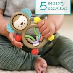 Infantino - Wee Wild Ones - Busy Lil' Sensory Rattle, Monkey