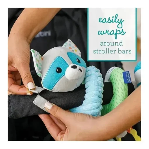 Infantino - Wee Wild Ones - Brinquedo de atividade em espiral, guaxinim