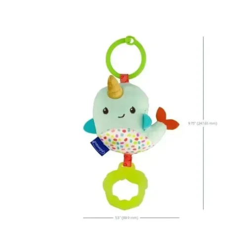 Infantino - Wee Wild Ones Chime &amp; Go Tag Along Pal, Narwhal