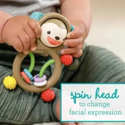Infantino - Wee Wild Ones - Busy Lil' Sensory Rattle, Monkey