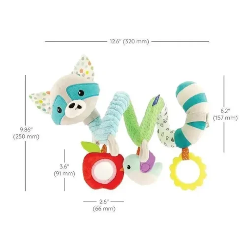 Infantino - Wee Wild Ones - Brinquedo de atividade em espiral, guaxinim
