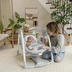 Ingenuity - ConvertMe 2 em 1 balanço de bebê automático portátil compacto e assento infantil, Wimberly