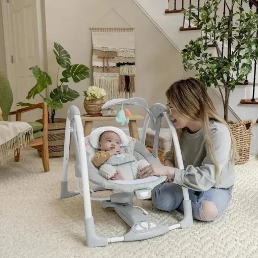 Ingenuity - ConvertMe 2 em 1 balanço de bebê automático portátil compacto e assento infantil, Wimberly