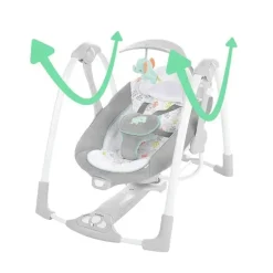 Ingenuity - ConvertMe 2 em 1 balanço de bebê automático portátil compacto e assento infantil, Wimberly