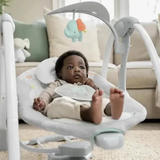 Ingenuity - ConvertMe 2 em 1 balanço de bebê automático portátil compacto e assento infantil, Wimberly