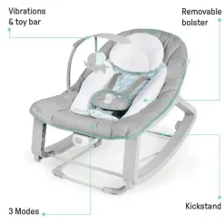 Ingenuity - Mantenha aconchegante 3 em 1, cresça comigo, segurança vibratória para bebês, Weaver