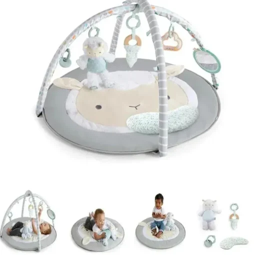 Ingenuity - Sheppy's Spot Ultra Plush Baby Activity Gym e Tummy Time Mat