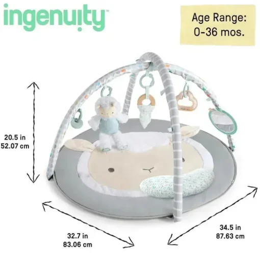 Ingenuity - Sheppy's Spot Ultra Plush Baby Activity Gym e Tummy Time Mat