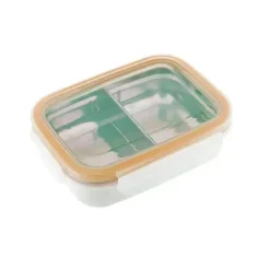 Innobaby - Caixa de lanche Bento dividida em aço inoxidável Keepin' Fresh, 11 onças, laranja