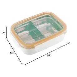 Innobaby - Caixa de lanche Bento dividida em aço inoxidável Keepin' Fresh, 11 onças, laranja