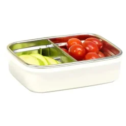 Innobaby - Caixa de lanche Bento dividida em aço inoxidável Keepin' Fresh, 11 onças, laranja