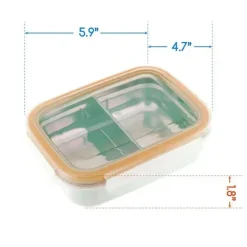 Innobaby - Caixa de lanche Bento dividida em aço inoxidável Keepin' Fresh, 11 onças, laranja