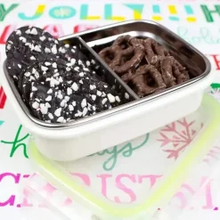 Innobaby - Caixa de lanche Bento dividida em aço inoxidável Keepin' Fresh, 11 onças, laranja