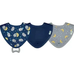 Iplay - 3 Pk Muslin Stay-Dry Babetes, Coruja Azul 0/12 Meses