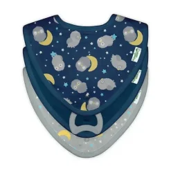 Iplay - 3 Pk Muslin Stay-Dry Babetes, Coruja Azul 0/12 Meses