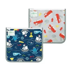 Iplay - 2 sacos de sanduíche isolados reutilizáveis, pirata da marinha, 6M