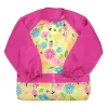Iplay - Babador de manga comprida Snap &amp; Go, floral rosa de abelha