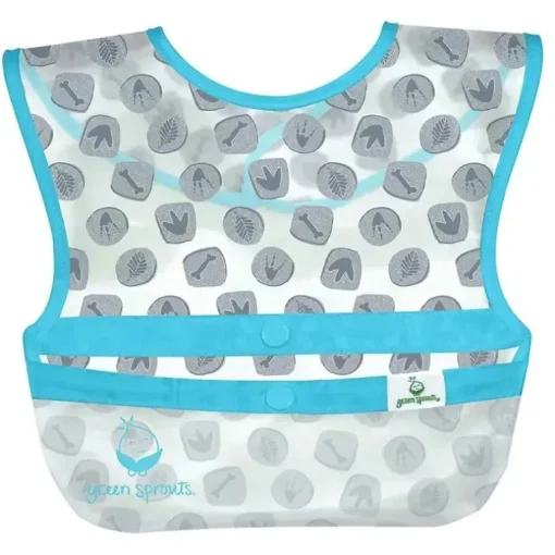 Iplay - Babadores de limpeza Snap &amp; Go (3 unidades), Dinossauros azuis, 9-18 meses