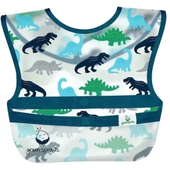 Iplay - Babadores de limpeza Snap &amp; Go (3 unidades), Dinossauros azuis, 9-18 meses