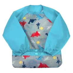 Iplay - Babete de manga comprida Snap &amp; Go, Aqua Dinosaurs
