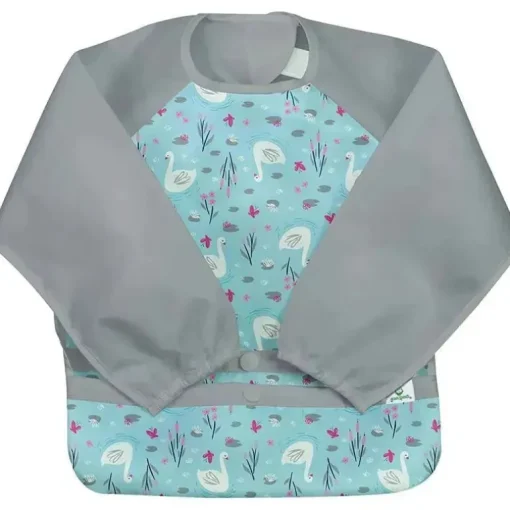 Iplay - Babete de manga comprida Snap &amp; Go Easy-Wear, Aqua Swan