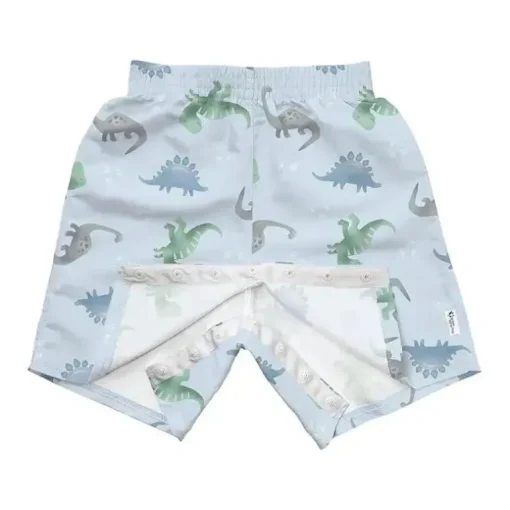 Iplay - Calção de banho ecológico Easy-Change, Dinos azul claro