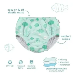 Iplay - Eco Pull-Up Swim Fralda, Azul Claro Dinos