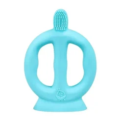 Iplay - Escova de dentes de aprendizagem feita de silicone, Aqua, 9/18M
