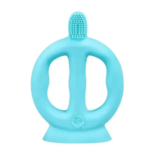 Iplay - Escova de dentes de aprendizagem feita de silicone, Aqua, 9/18M