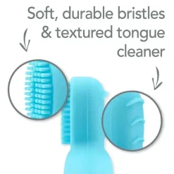 Iplay - Escova de dentes de aprendizagem feita de silicone, Aqua, 9/18M