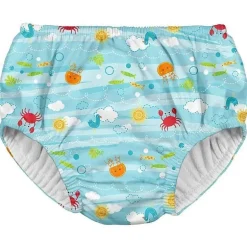Iplay - Fralda de banho absorvente reutilizável divertida pull-up, Light Aqua Sea Friends