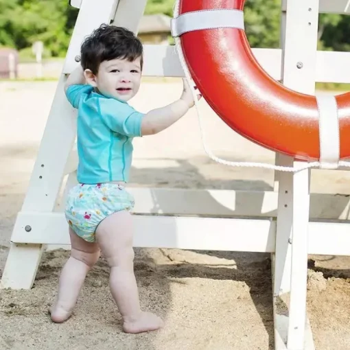 Iplay - Fralda de banho absorvente reutilizável divertida pull-up, Light Aqua Sea Friends
