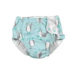 Iplay - Fralda de natação absorvente reutilizável Snap, peitos com pés