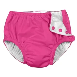 Iplay - Fralda de Natação Absorvente Reutilizável Snap-Rosa Quente