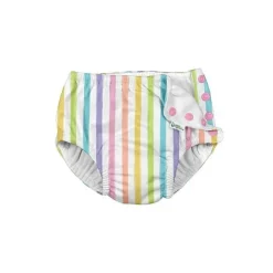 Iplay - Fralda de Natação Absorvente Reutilizável Snap, Faixa Arco-Íris