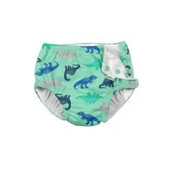 Iplay - Fralda de Natação Absorvente Reutilizável Snap, Seafoam Simple Dino