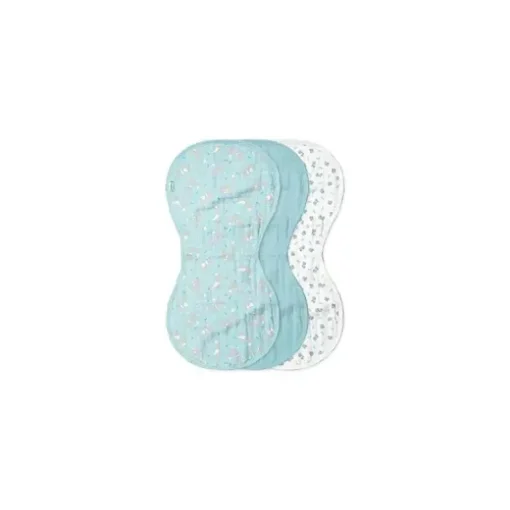 Iplay - Panos de arroto de musselina 3Pk feitos de algodão orgânico, Aqua Fox