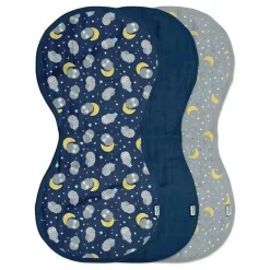 Iplay - panos de arroto de musselina 3Pk, coruja azul