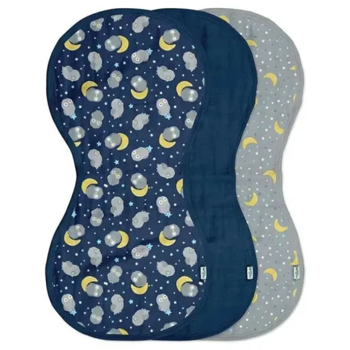 Iplay - panos de arroto de musselina 3Pk, coruja azul