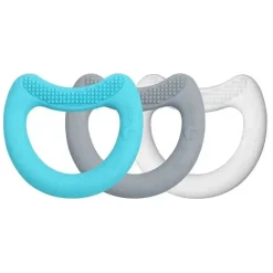 Iplay - Primeiros mordedores feitos de silicone (3Pk), Aqua Set 3 Mo+