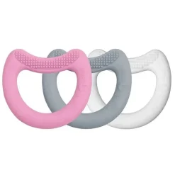 Iplay - Primeiros mordedores feitos de silicone (3Pk), conjunto rosa 3 meses+