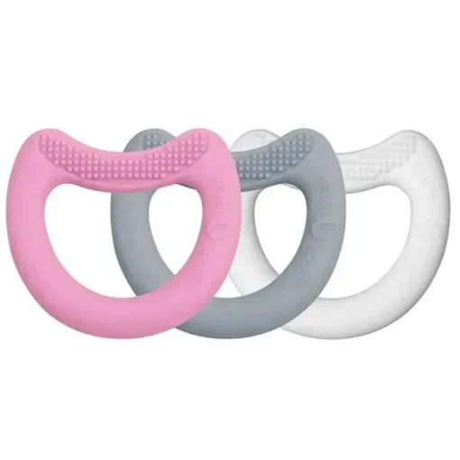 Iplay - Primeiros mordedores feitos de silicone (3Pk), conjunto rosa 3 meses+
