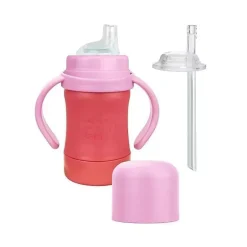 Iplay - Sprout Ware Sip &amp; Straw Cup feito de plantas, rosa, 6M