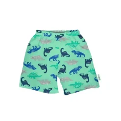 Iplay - Trunks Classic com Fralda de Natação Absorvente Reutilizável Embutida, Seafoam Simple Dino