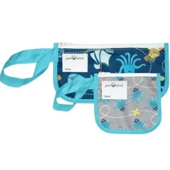 Iplay Baby - Pacote de 2 sacos de lanche reutilizáveis, Aqua Pirate, 6M
