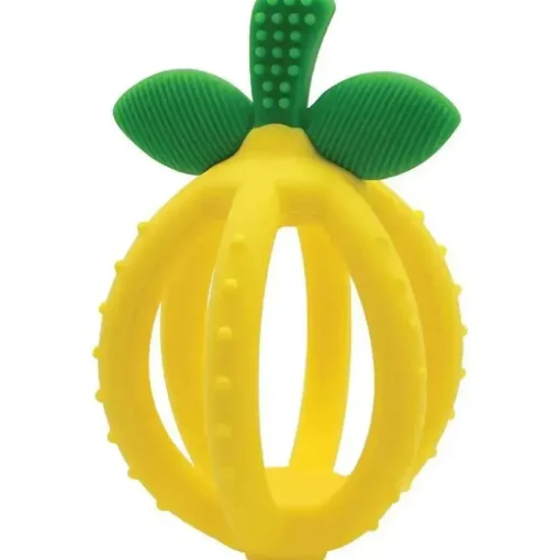 Itzy Ritzy - Bola de dentição de silicone Bitzy Bitzer, gota de limão