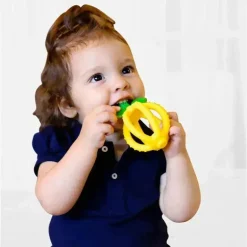 Itzy Ritzy - Bola de dentição de silicone Bitzy Bitzer, gota de limão