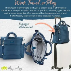 Itzy Ritzy - Bolsa de fraldas Dream Convertible Sapphire Starlight